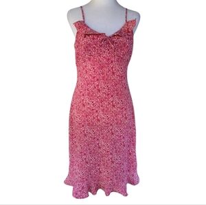 Vintage Jodi Michaels 90's Y2K Micro Floral Babydoll Ruffle Neck Dress Size 6